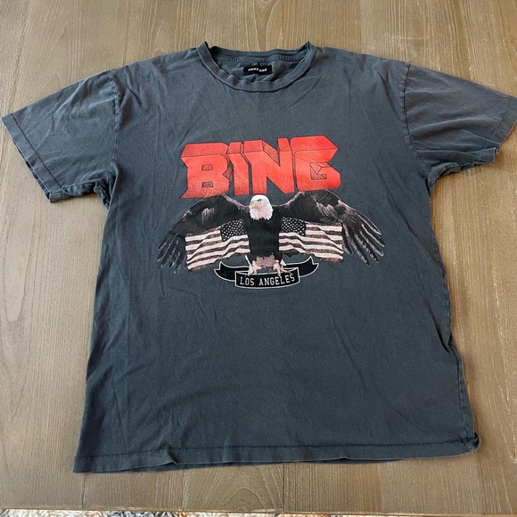 Anine Bing Black Graphic T-Shirt - Picture 1 of 4